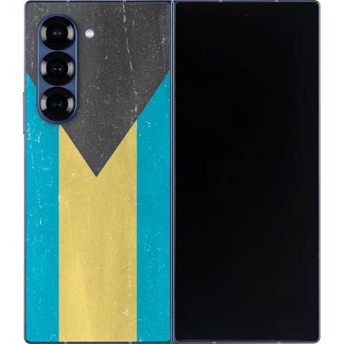 Bahamas Flag Distressed Galaxy Z Fold6 Skin
